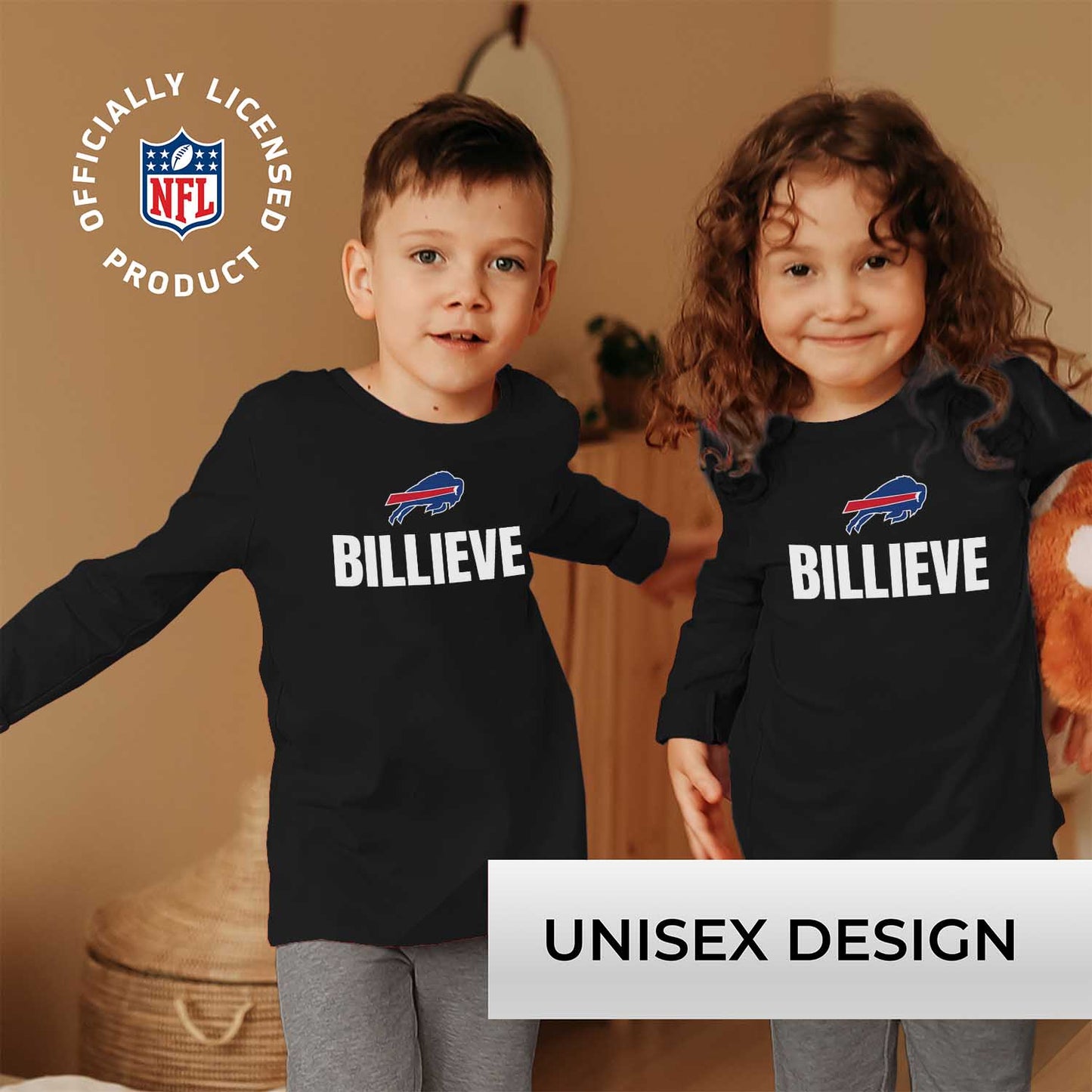 Buffalo Bills NFL Youth Team Slogan Long Sleeve Shirt  - Black