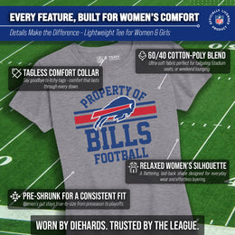 Buffalo Bills NFL Womens Short Sleeve Property of Tshirt - Gray