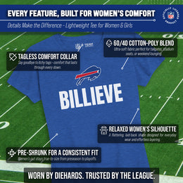 Buffalo Bills NFL Womens Team Slogan Short Sleeve Tshirt - Royal