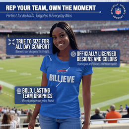 Buffalo Bills NFL Womens Team Slogan Short Sleeve Tshirt - Royal