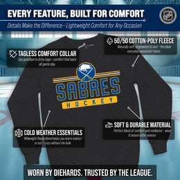 Buffalo Sabres NHL Charcoal True Fan Crewneck Sweatshirt - Charcoal