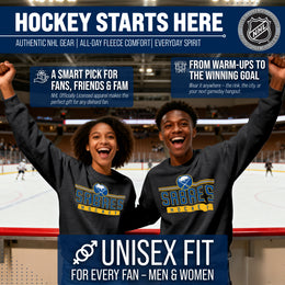 Buffalo Sabres NHL Charcoal True Fan Crewneck Sweatshirt - Charcoal