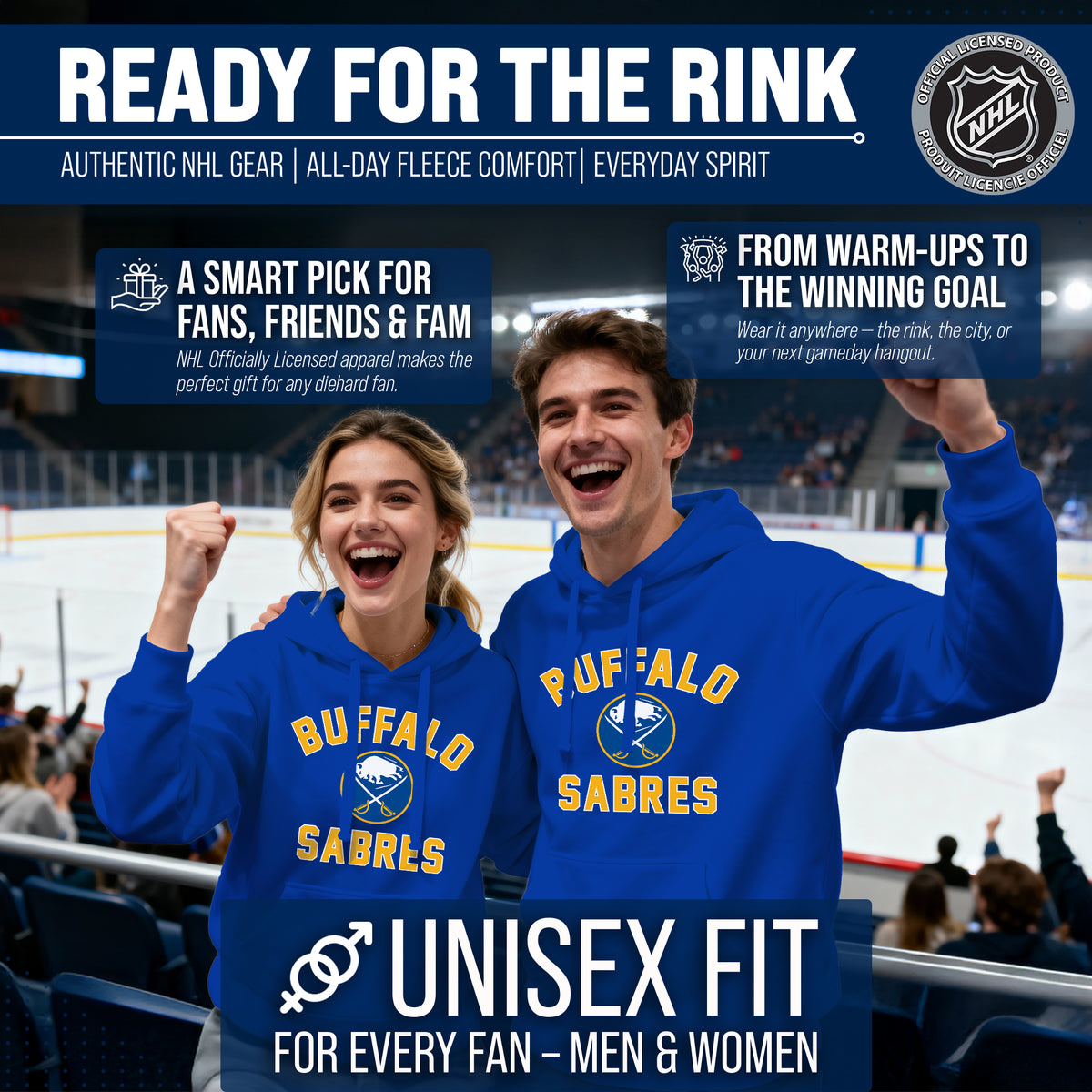 Buffalo Sabres Hoodie Pullover Sweatshirt - Royal