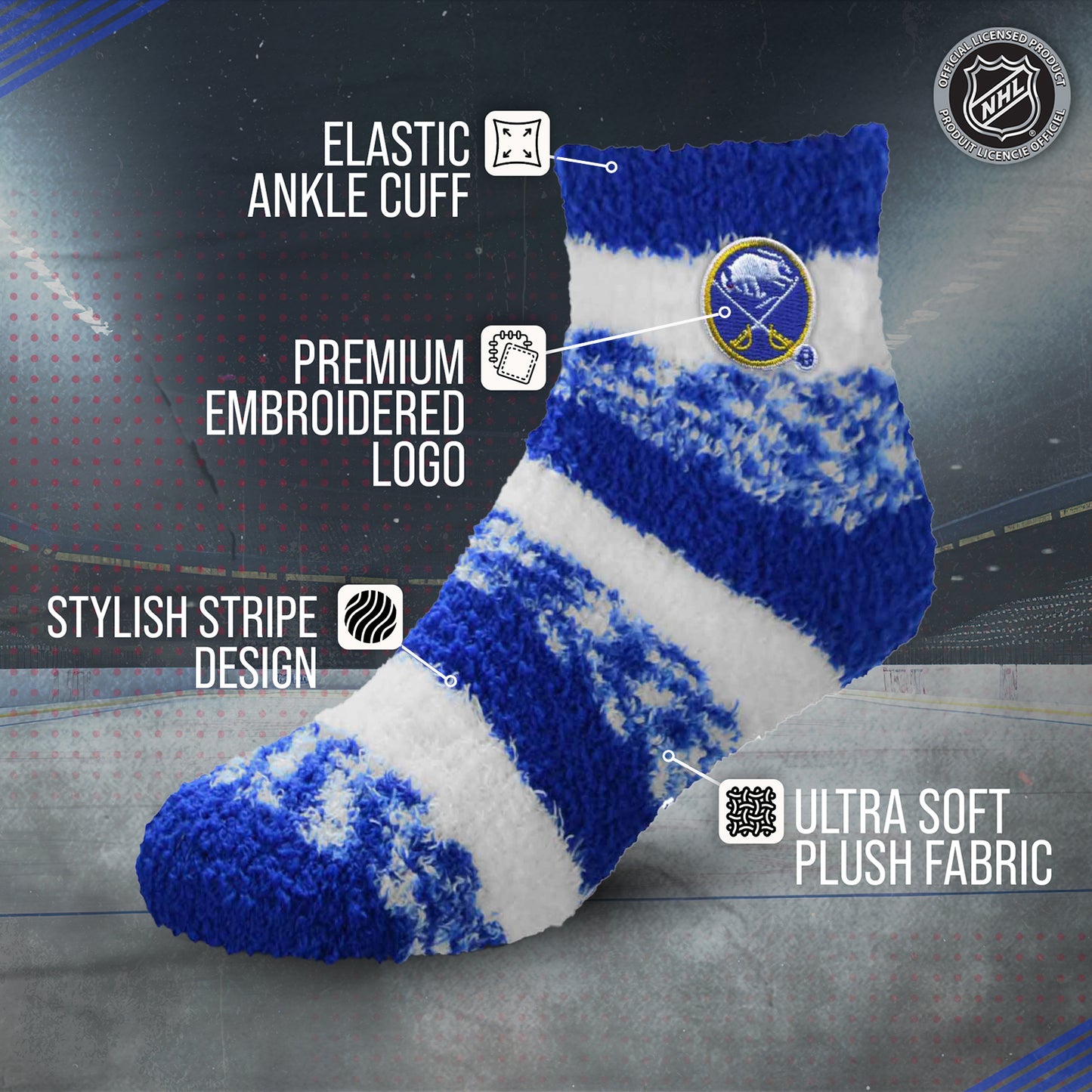 Buffalo Sabres NHL Unisex Cozy Sleep Socks - Royal