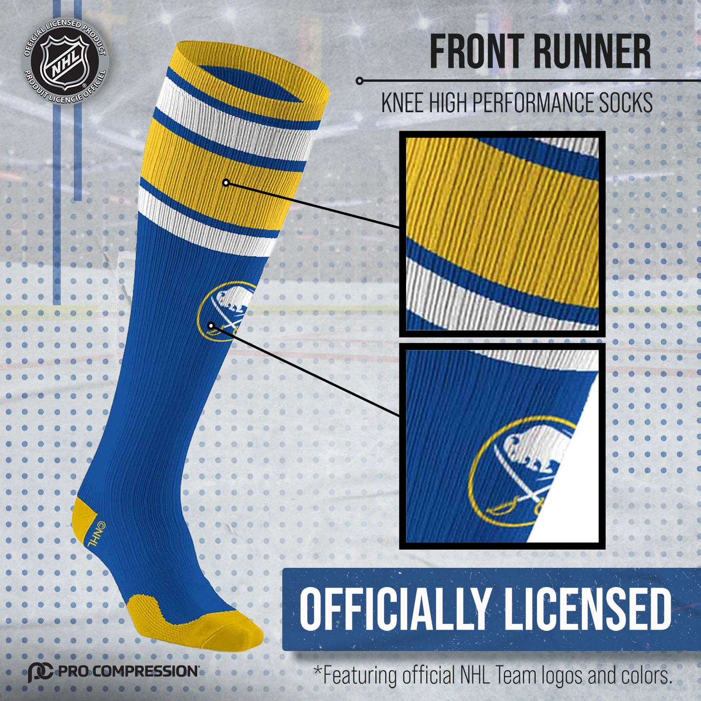 Buffalo Sabres NHL Adult Knee High-Performance Socks - Royal