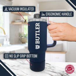 Butler Bulldogs College & University 40 oz Travel Tumbler With Handle - Navy