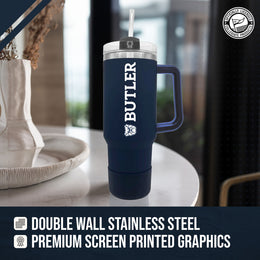 Butler Bulldogs College & University 40 oz Travel Tumbler With Handle - Navy