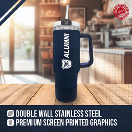 Butler Bulldogs Collegiate 40oz Stainless Steel Travel Tumbler with Handle for Alumni - Navy