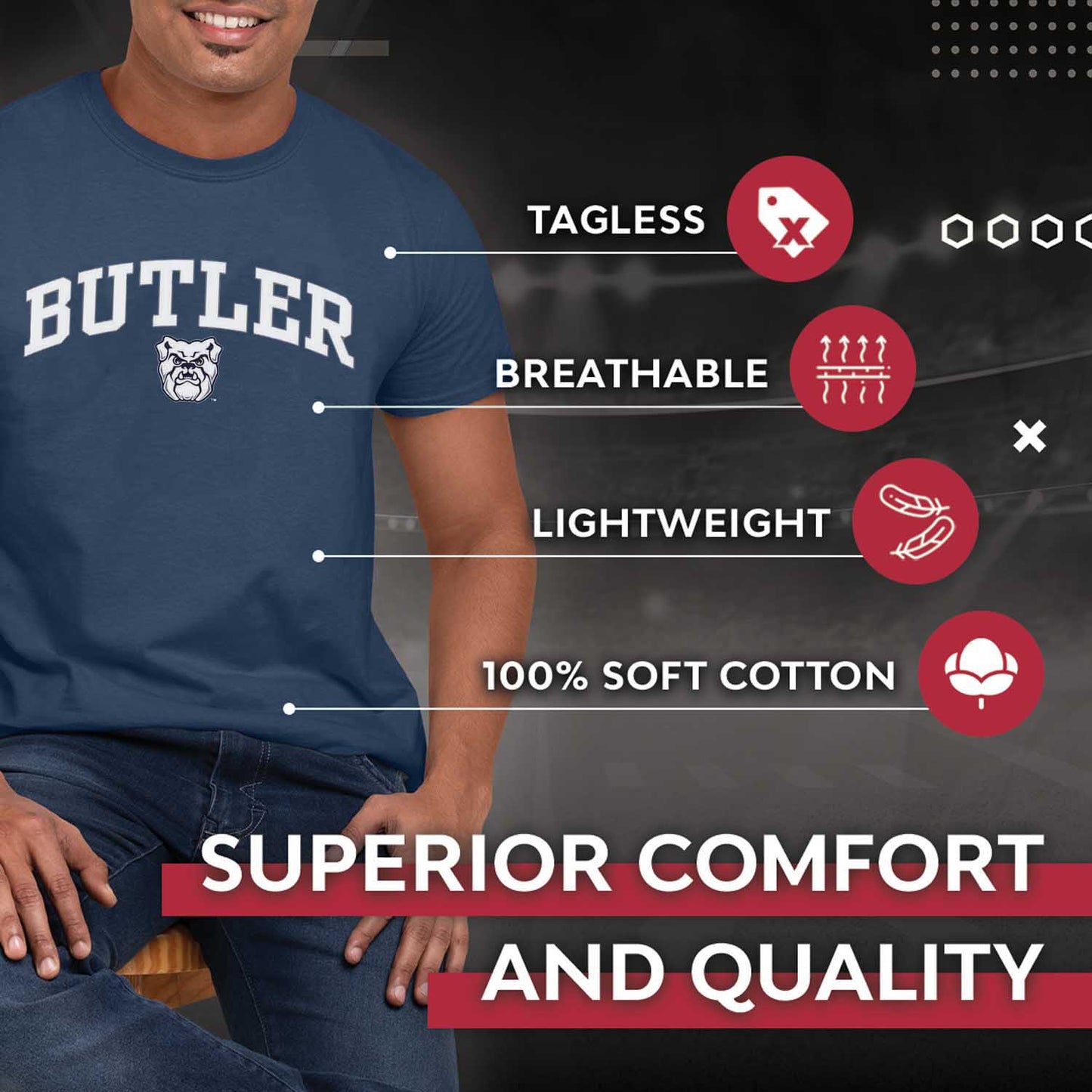 Butler Bulldogs Campus Colors  Gameday Cotton T-Shirt - Navy