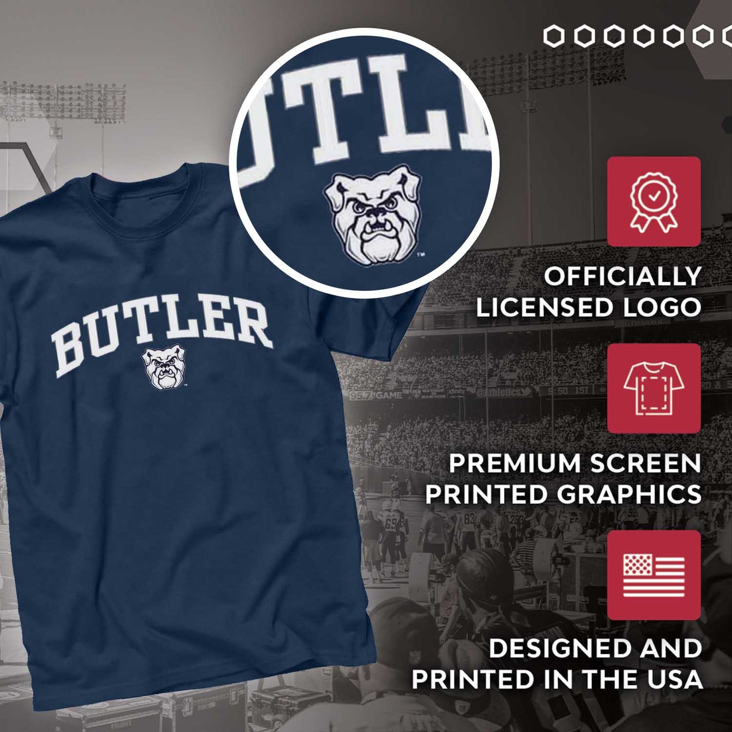 Butler Bulldogs Campus Colors  Gameday Cotton T-Shirt - Navy