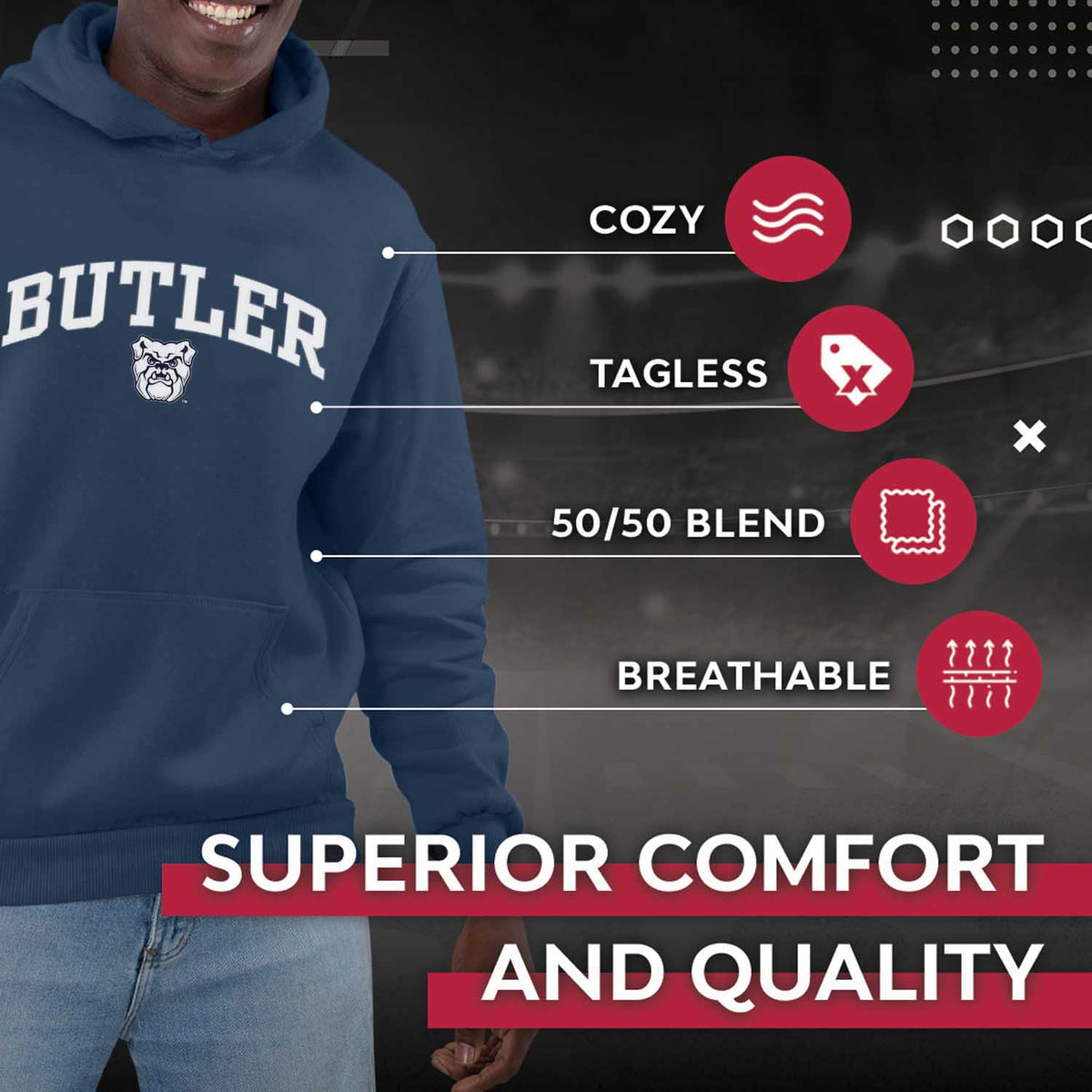 Butler Bulldogs Arch & Logo Gameday Hoodie - Navy