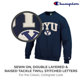 BYU Cougars Adult Tackle Twill Crewneck - Navy