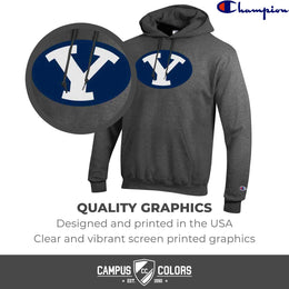 BYU Cougars Adult Mascot Fleece Hooded Sweatshirt - Charcoal