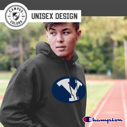 BYU Cougars Adult Mascot Fleece Hooded Sweatshirt - Charcoal