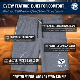 BYU Cougars NCAA Men’s University Athletic Performance Shorts - Navy Heather