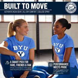 BYU Cougars NCAA Womens Tag-Less Ultra Soft Tailgate T-Shirt - Royal Heather