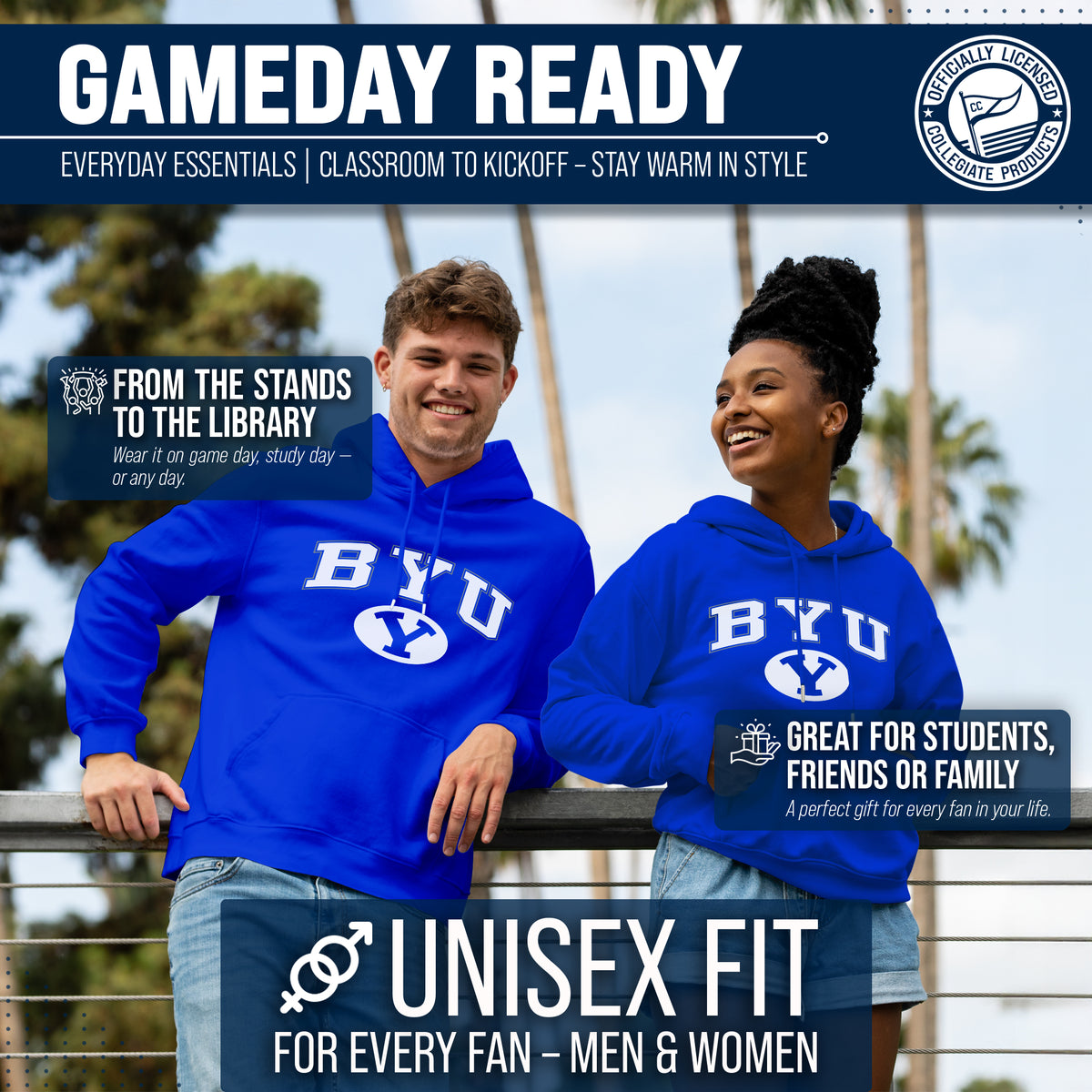 BYU Arch & Logo Gameday Hoodie - Navy