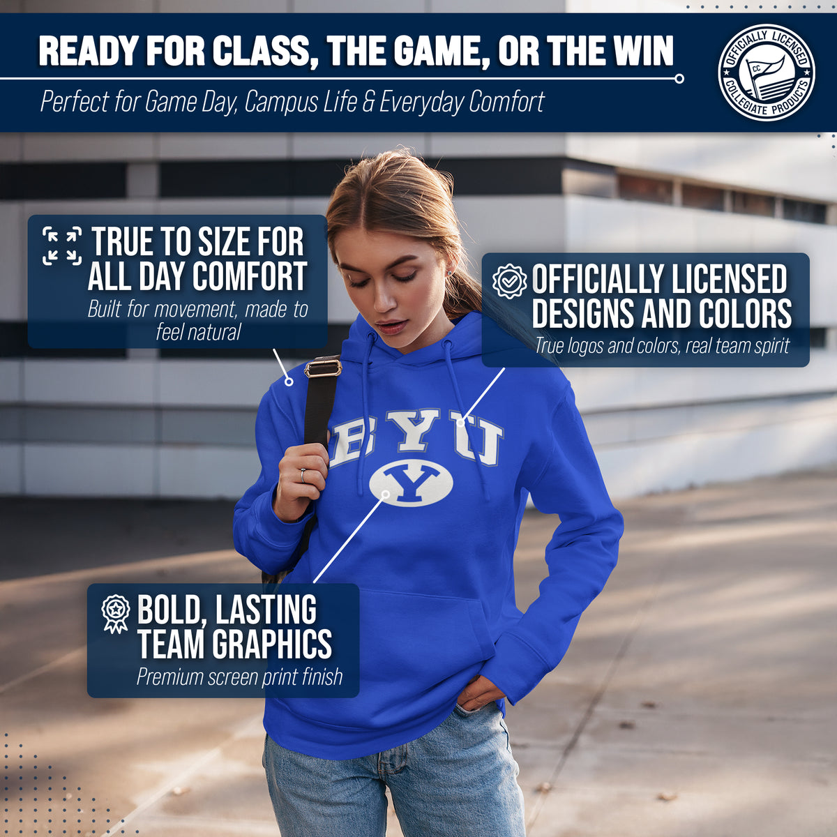 BYU Arch & Logo Gameday Hoodie - Navy