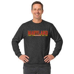 Maryland Terrapins  NCAA Unisex Adult Crewneck Fleece Sweatshirt - Charcoal