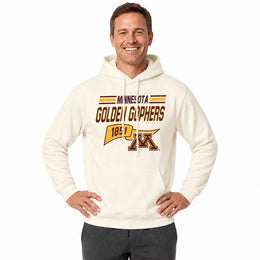 Minnesota Golden Gophers  NCAA Varsity Club Pennant Hoodie Fleece Men Women - Off White