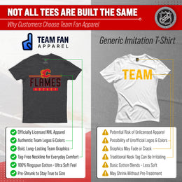 Calgary Flames Adult NHL Heather Charcoal True Fan Hockey T-Shirt - Charcoal