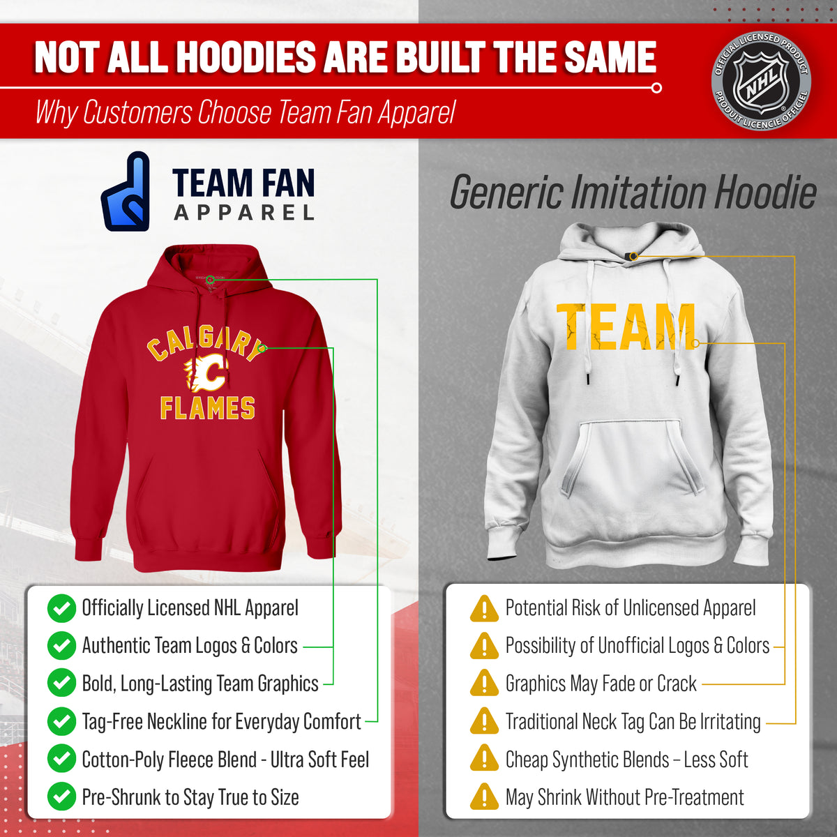 Calgary Flames Hoodie Pullover Sweatshirt - Red