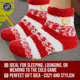 Calgary Flames NHL Unisex Cozy Sleep Socks - Red