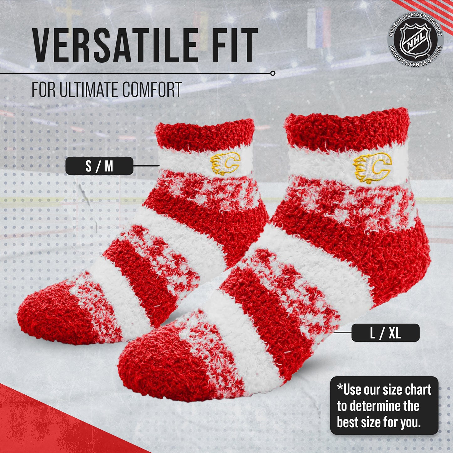 Calgary Flames NHL Unisex Cozy Sleep Socks - Red