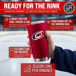 Carolina Hurricanes NHL Hockey 20oz Stainless Steel Vacuum Insulated Game Day Tumbler with Silicone Grip - Red