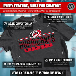Carolina Hurricanes Adult NHL Heather Charcoal True Fan Hockey T-Shirt - Charcoal