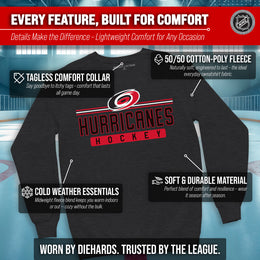 Carolina Hurricanes NHL Charcoal True Fan Crewneck Sweatshirt - Charcoal