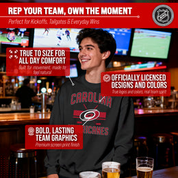 Carolina Hurricanes Adult NHL Faceoff Hockey Fleece Crewneck Sweatshirt - Black