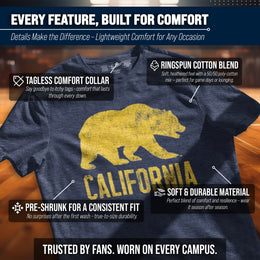 Cal Golden Bears Adult MVP Heathered Cotton Blend T-Shirt - Navy