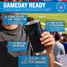 Carolina Panthers NFL 20oz Gameday Stainless Steel Tumbler - Black