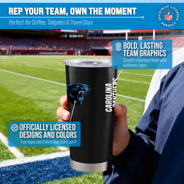 Carolina Panthers NFL 20oz Gameday Stainless Steel Tumbler - Black