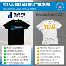 Carolina Panthers Adult NFL Speed Stat Sheet T-Shirt - Black