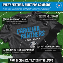 Carolina Panthers NFL Adult Football Helmet Tagless T-Shirt - Charcoal