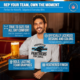 Carolina Panthers NFL Adult Property Of Crewneck Fleece Sweatshirt - Sport Gray