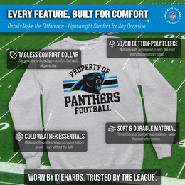 Carolina Panthers NFL Adult Property Of Crewneck Fleece Sweatshirt - Sport Gray