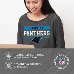 Carolina Panthers NFL Womens Team Block French Terry Slouchy Top - Charcoal