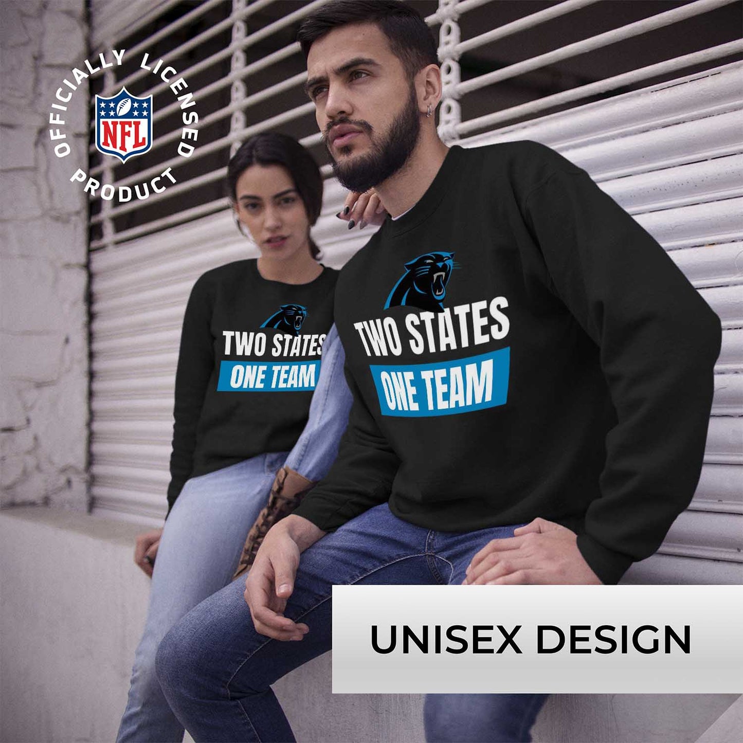 Carolina Panthers NFL Adult Slogan Crewneck Sweatshirt - Black