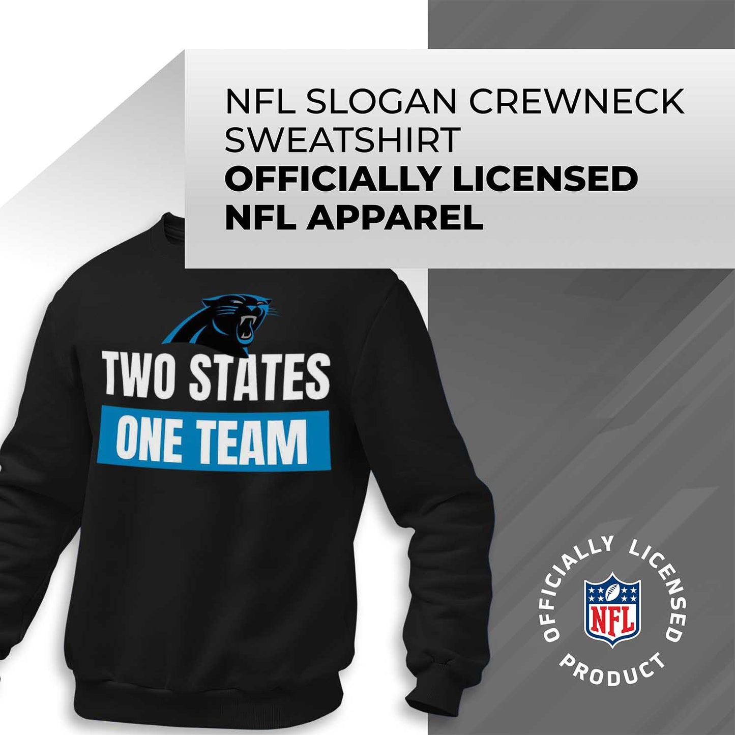 Carolina Panthers NFL Adult Slogan Crewneck Sweatshirt - Black