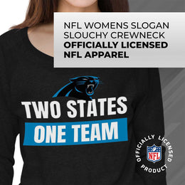 Carolina Panthers NFL Womens Team Slogan Crew Neck - Black