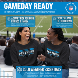 Carolina Panthers NFL Womens Team Block French Terry Slouchy Top - Charcoal