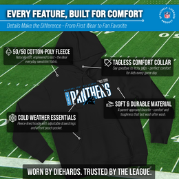 Carolina Panthers NFL Adult Unisex Modern Endzone Soft Fleece Hooded Sweatshirt - Black