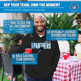 Carolina Panthers NFL Adult Unisex Modern Endzone Soft Fleece Hooded Sweatshirt - Black