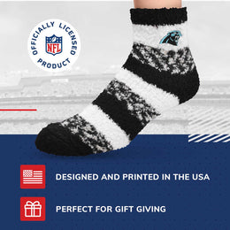 Carolina Panthers NFL Cozy Soft Slipper Socks - Black