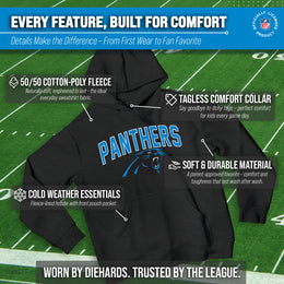 Carolina Panthers NFL Youth Home Team Hoodie- Kids Hooded Sweatshirt - Black