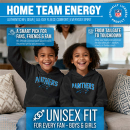 Carolina Panthers NFL Youth Home Team Hoodie- Kids Hooded Sweatshirt - Black