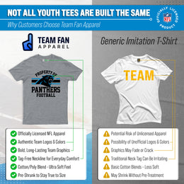 Carolina Panthers NFL Youth Property Of Short Sleeve Lightweight T Shirt - Sport Gray